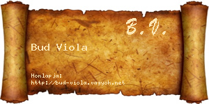 Bud Viola névjegykártya